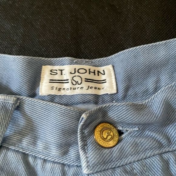 ST JOHN Women High Rise Jeans 12 blue Straight Leg - Picture 4 of 10